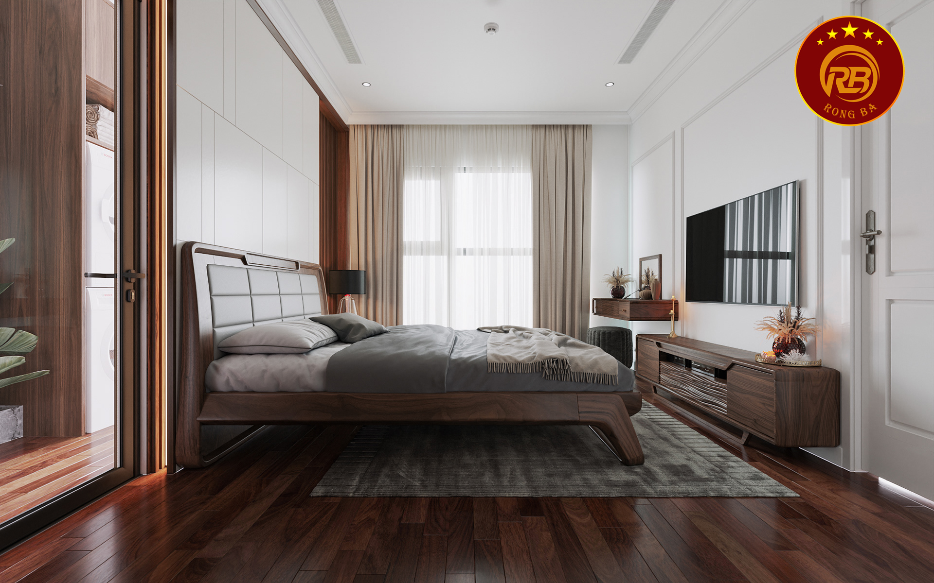 Giường ngủ gỗ óc chó tại Ninh Thuận