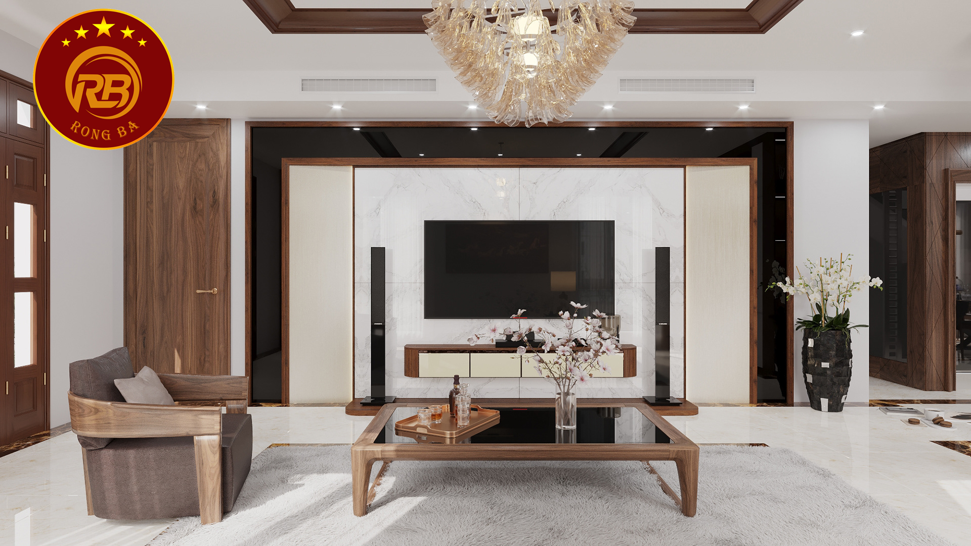 Thi công nội thất gỗ óc chó tại Tiền Giang