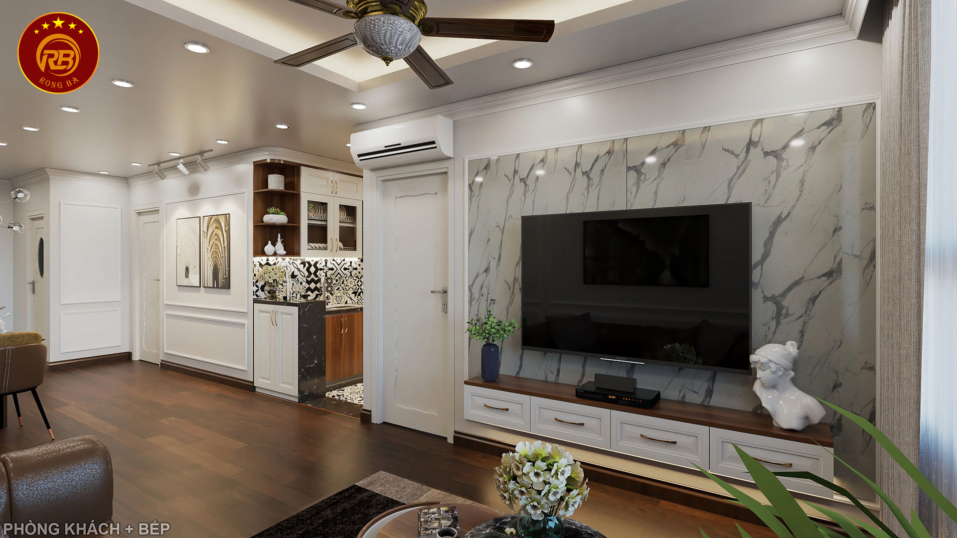 thiết kế nội thất phòng khách hiện đại 11
