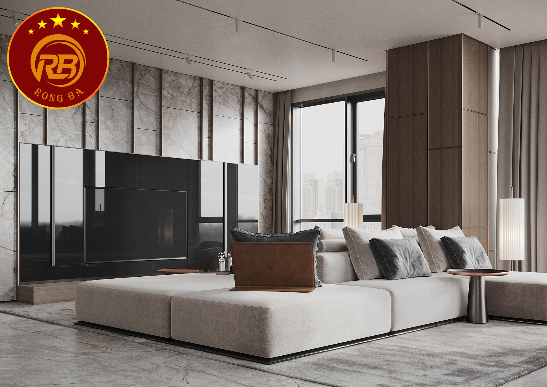 thiết kế nội thất phòng khách hiện đại 3