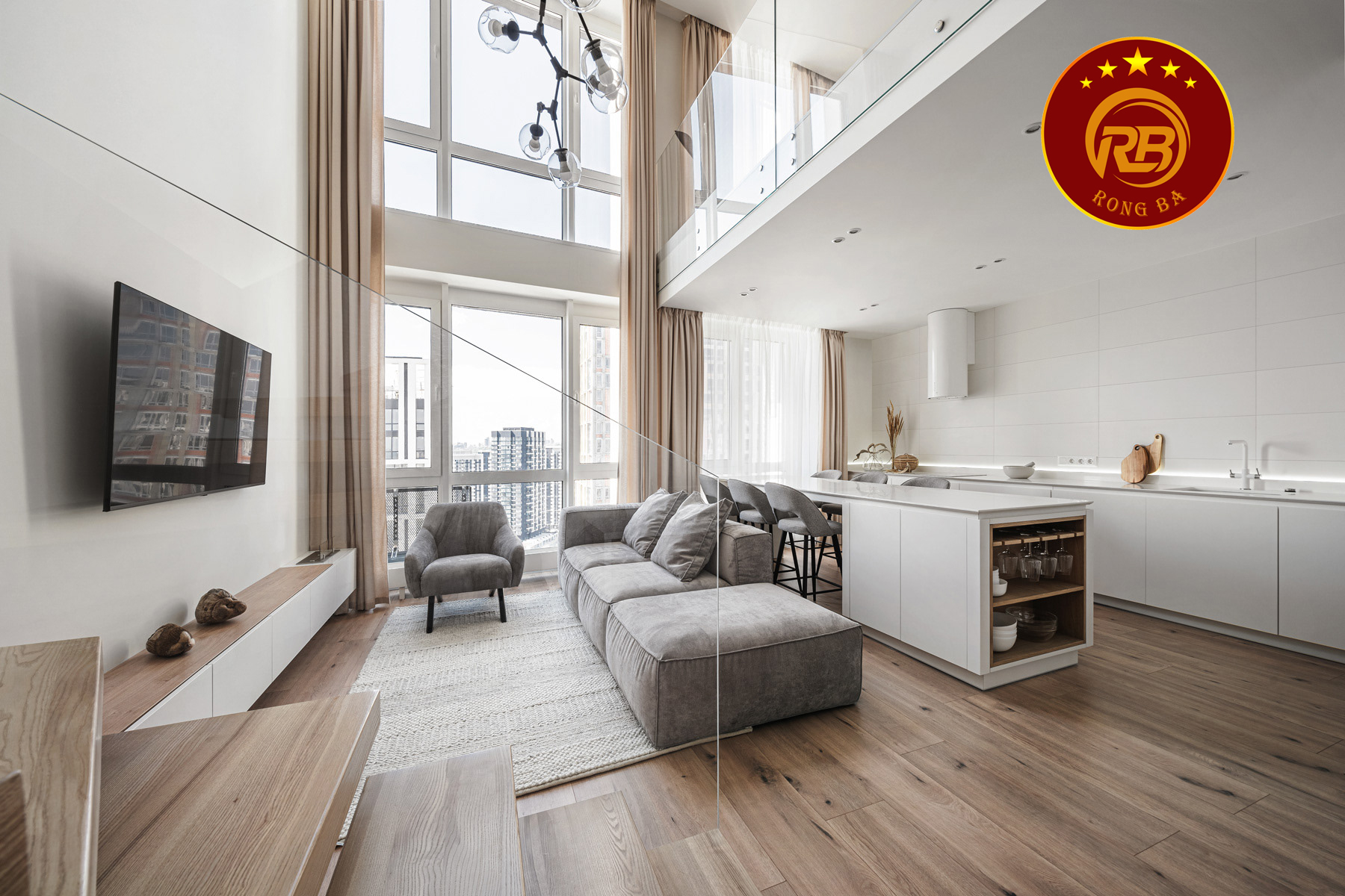thiết kế nội thất phòng khách hiện đại 7