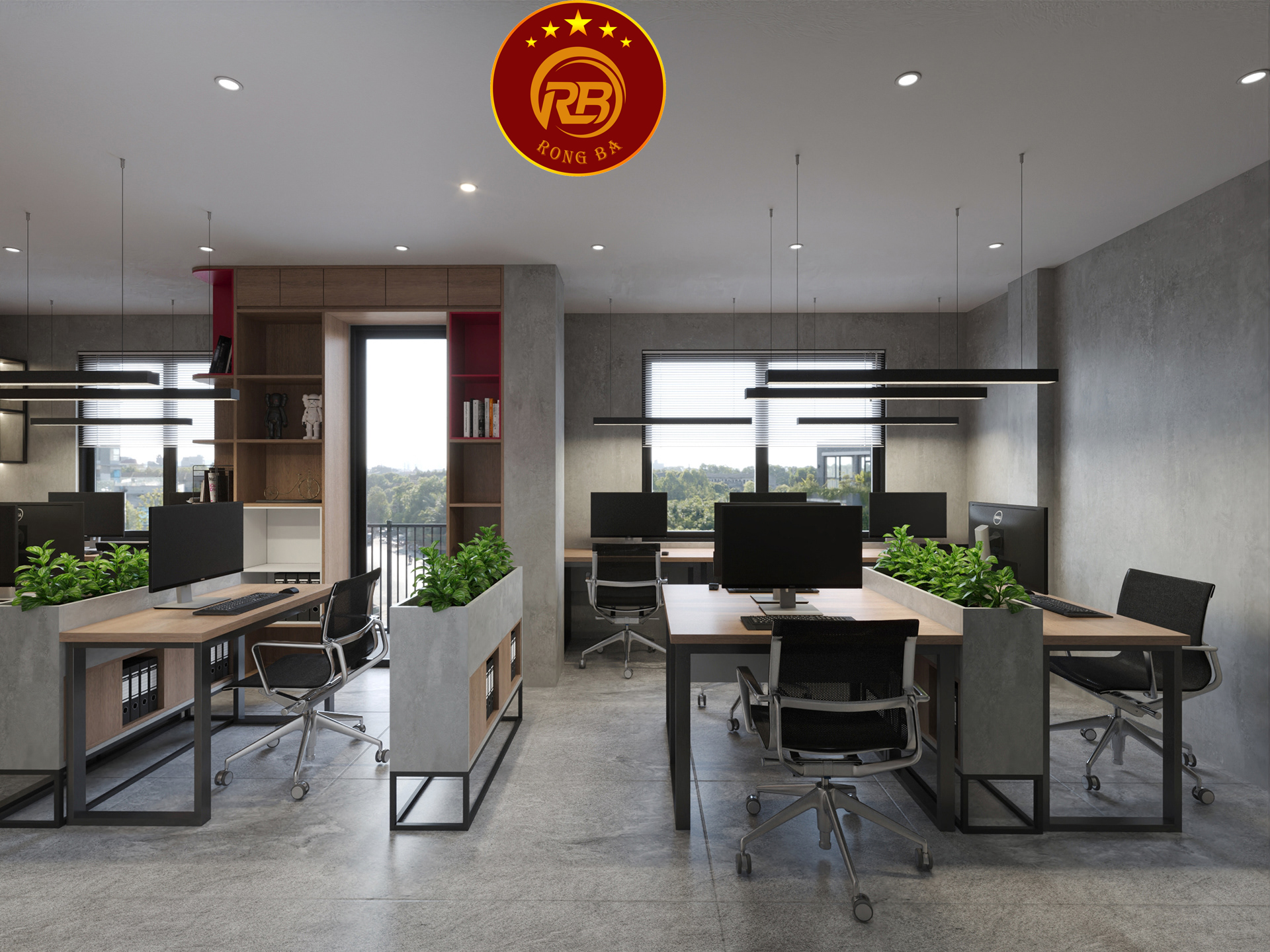thiết kế văn phòng làm việc hiện đại 10