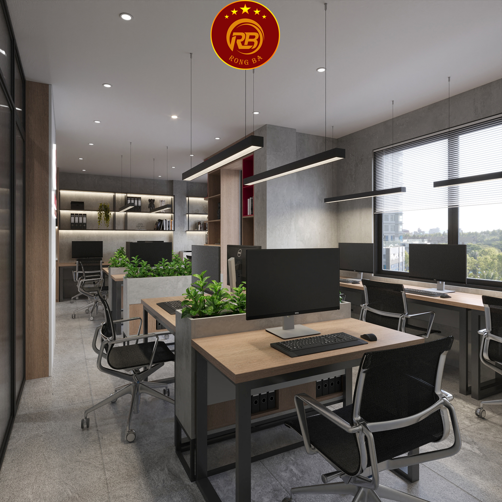 thiết kế văn phòng làm việc hiện đại 4