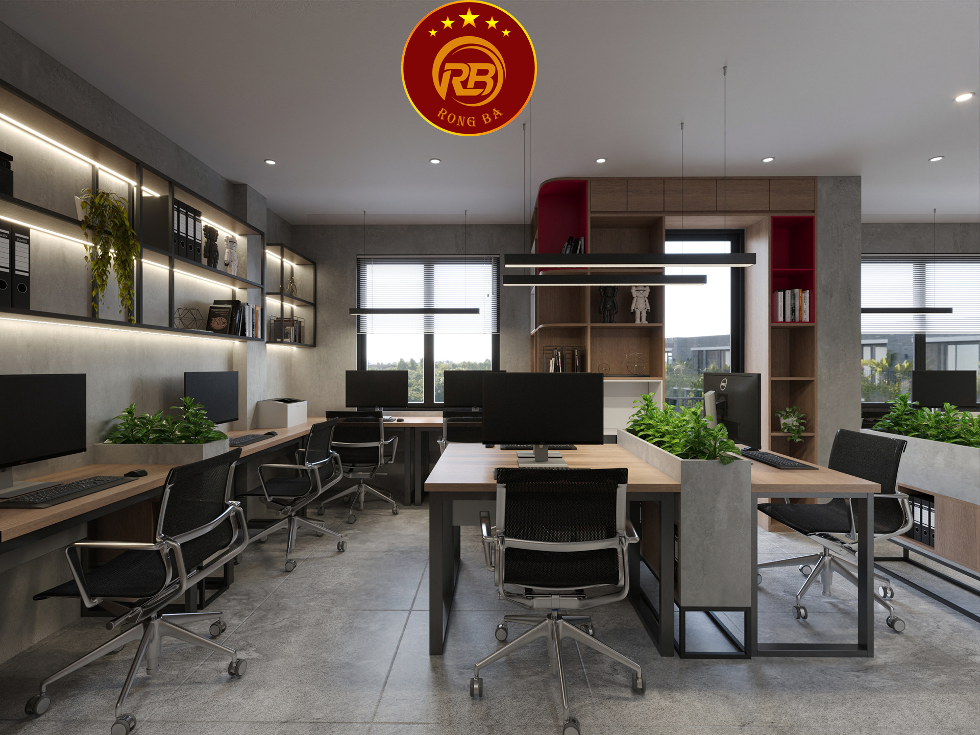 thiết kế văn phòng làm việc hiện đại 9