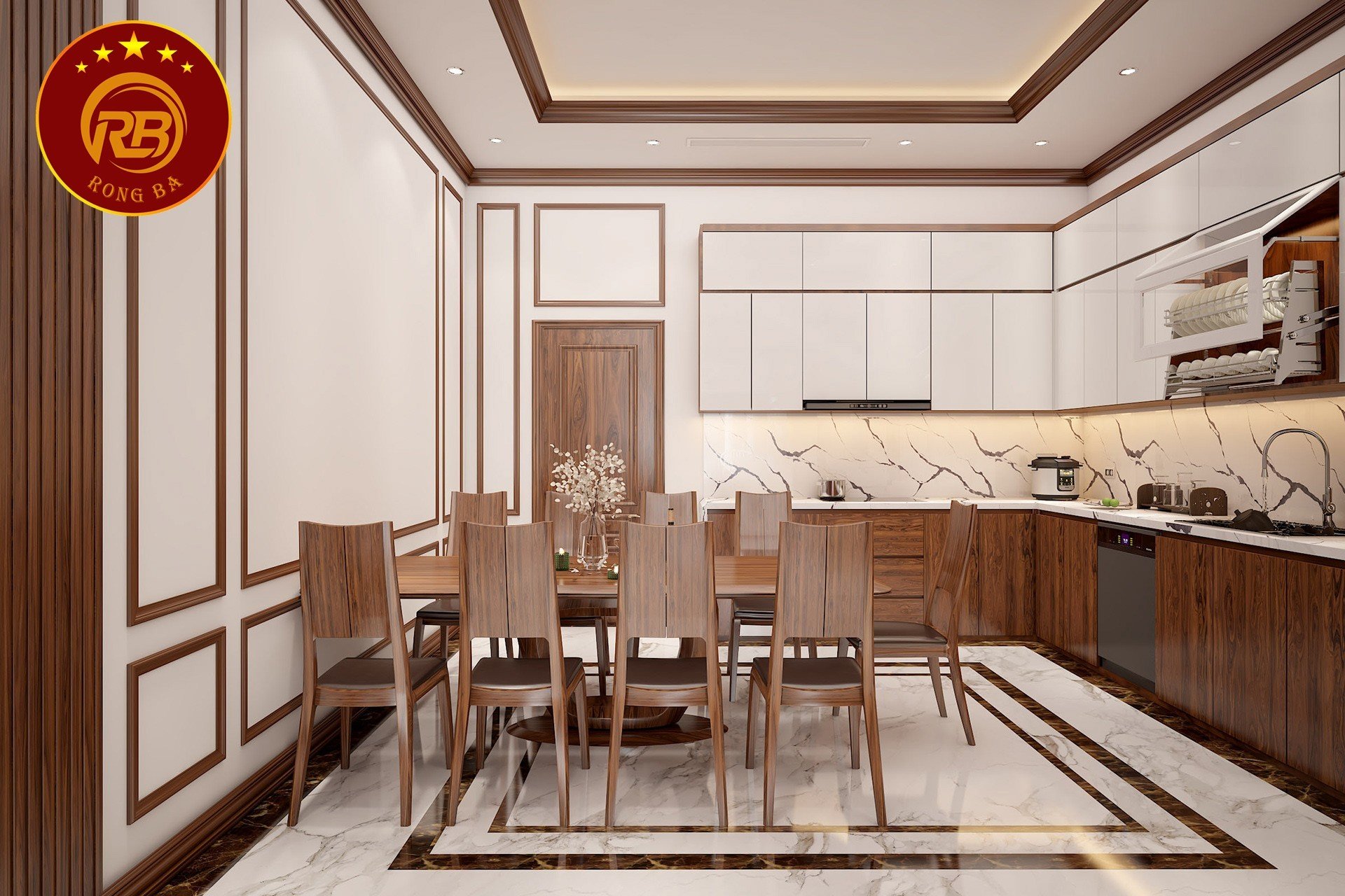 tủ bếp gỗ óc chó tại Lai Châu