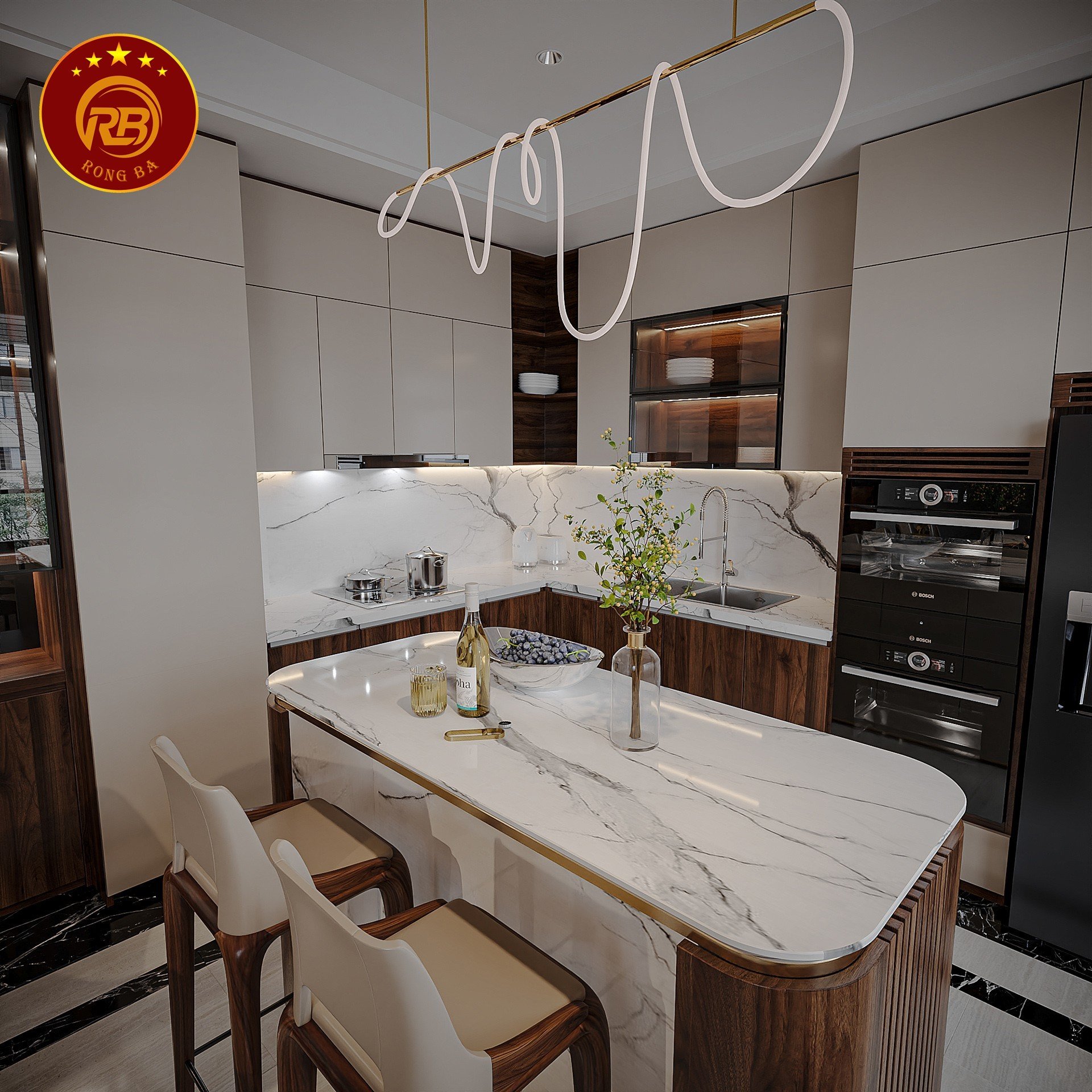 tủ bếp gỗ óc chó tại Lạng Sơn