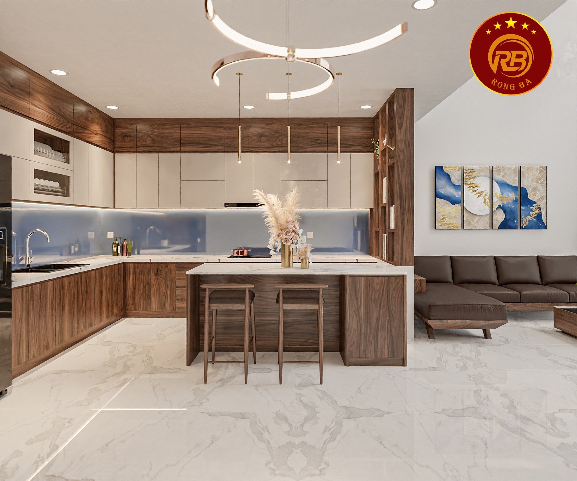tủ bếp gỗ óc chó tại Thừa Thiên Huế