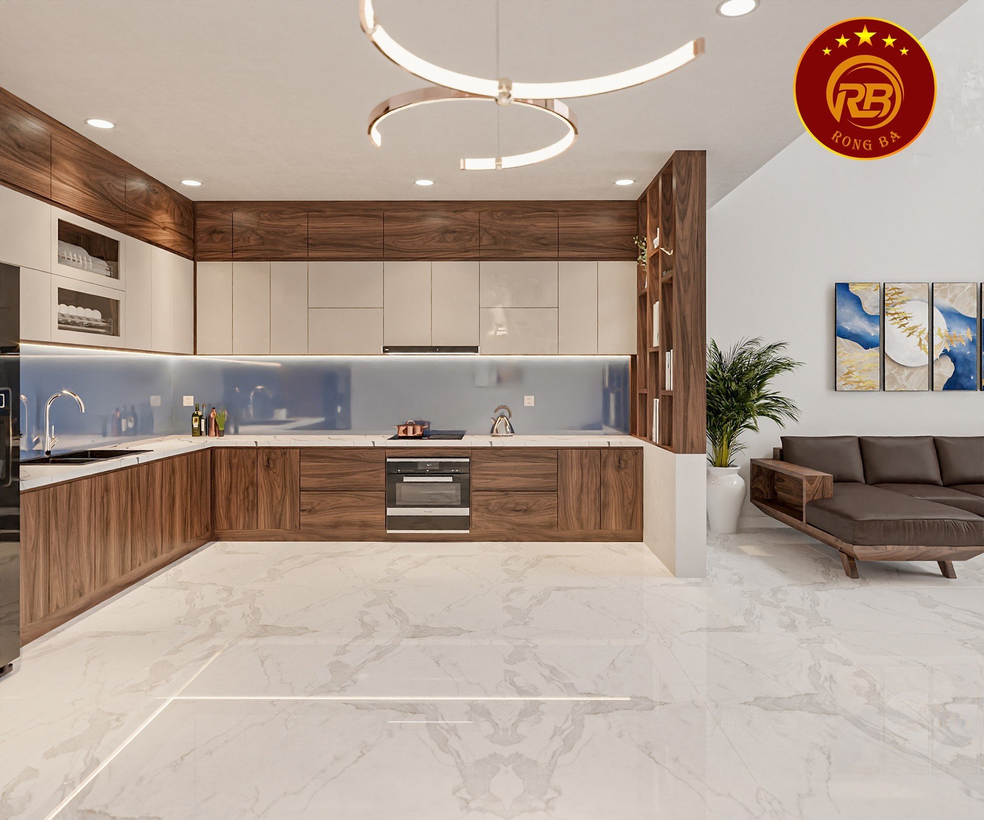 tủ bếp gỗ óc chó tại Tiền Giang