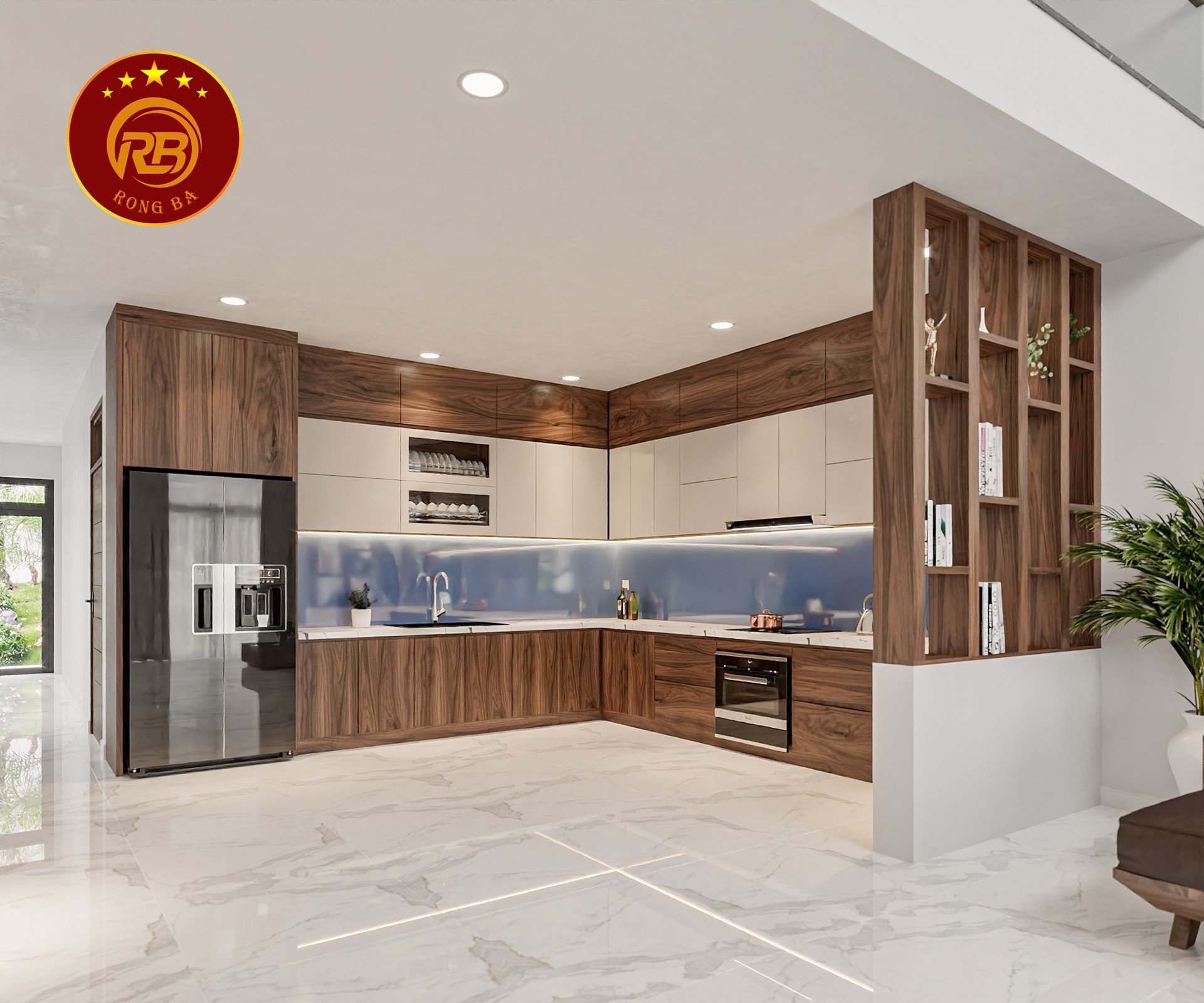 tủ bếp gỗ óc chó tại Vĩnh Long