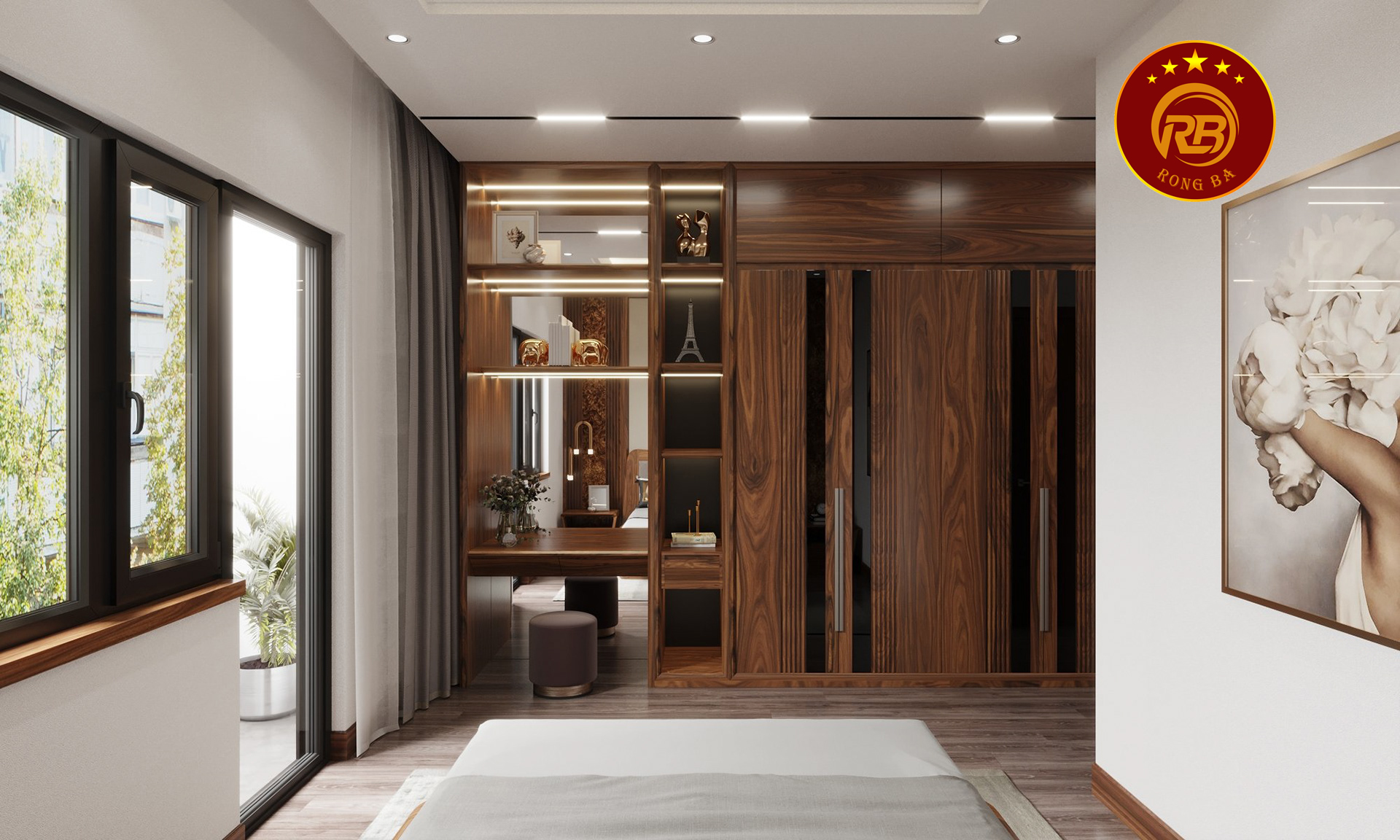Tủ quần áo gỗ óc chó tại Điện Biên