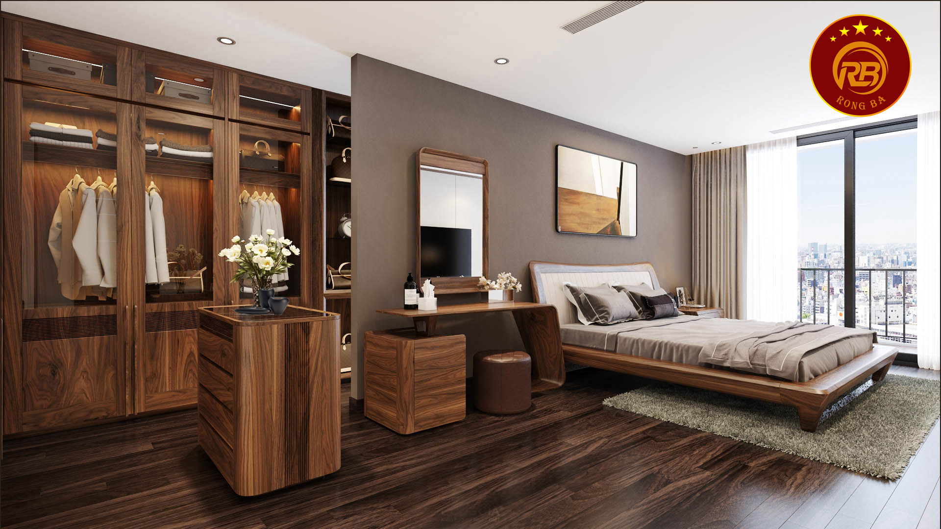 tủ quần áo gỗ óc chó tại Quảng Trị
