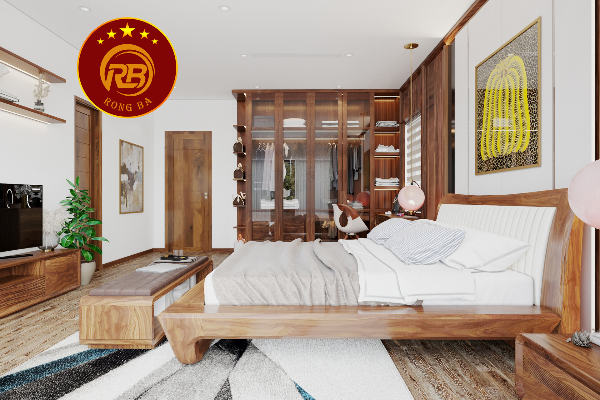 giường ngủ gỗ óc chó tại Hòa Bình