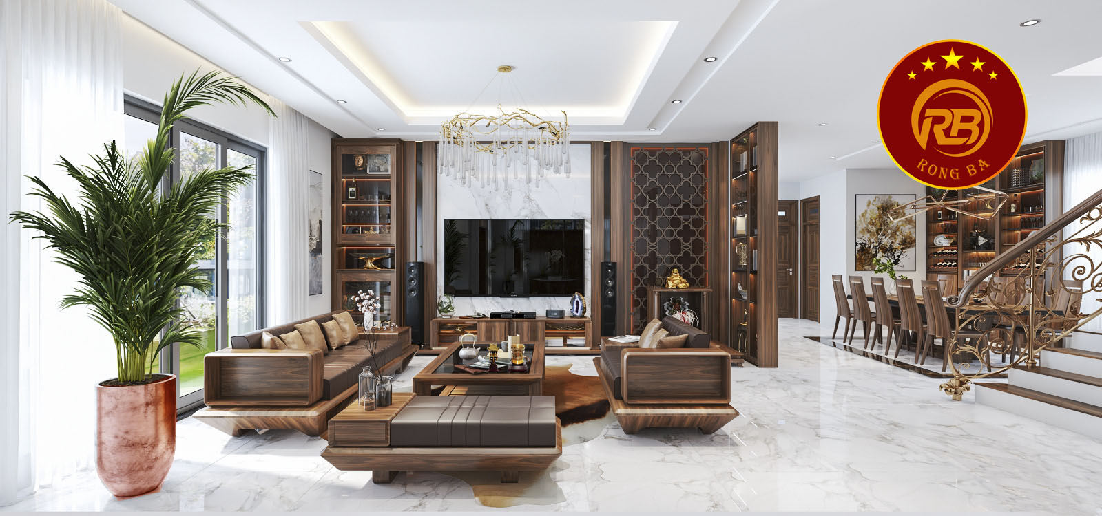 thi công nội thất gỗ óc chó tại Tuyên Quang