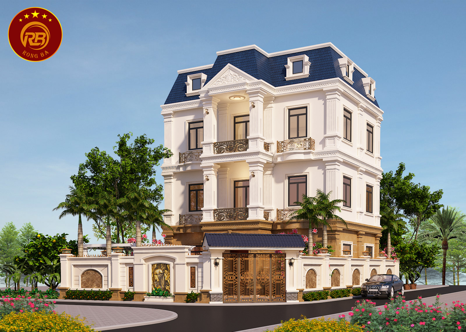 biệt thự tân cổ điển 3 tầng kiểu pháp