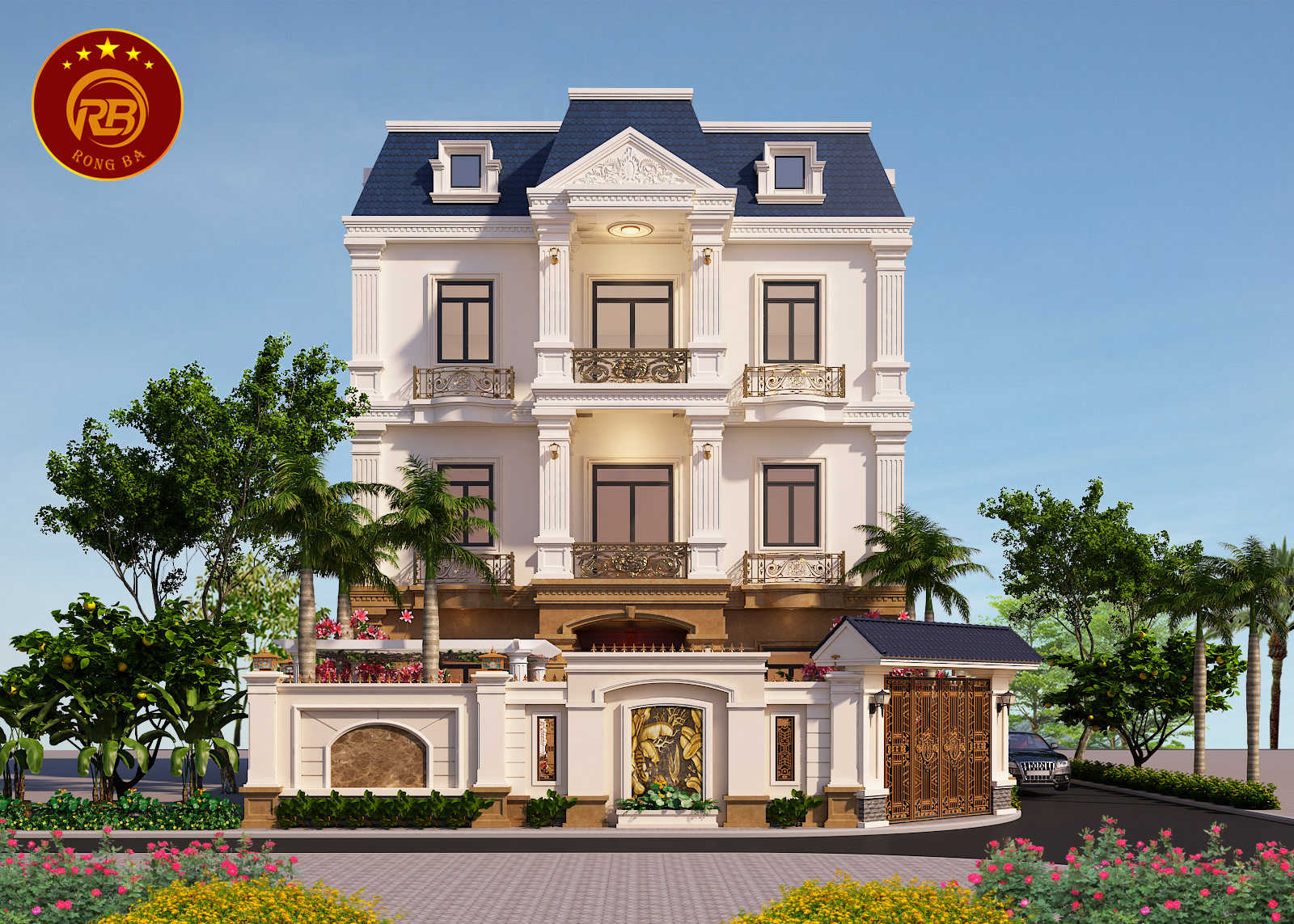 biệt thự tân cổ điển 3 tầng kiểu pháp