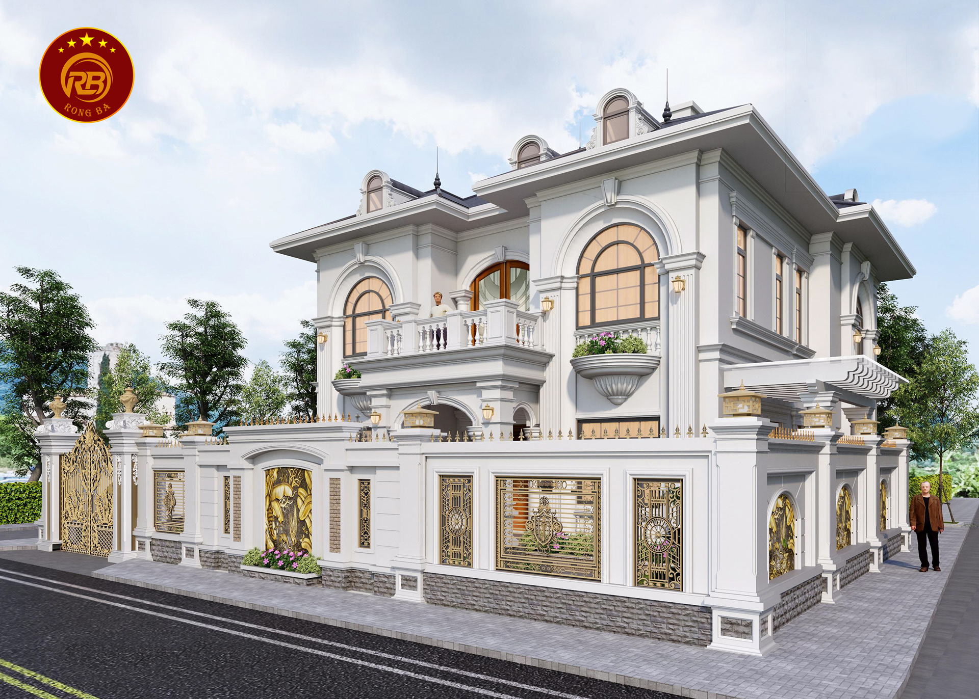 mẫu biệt thự 2 tầng tân cổ điển 1