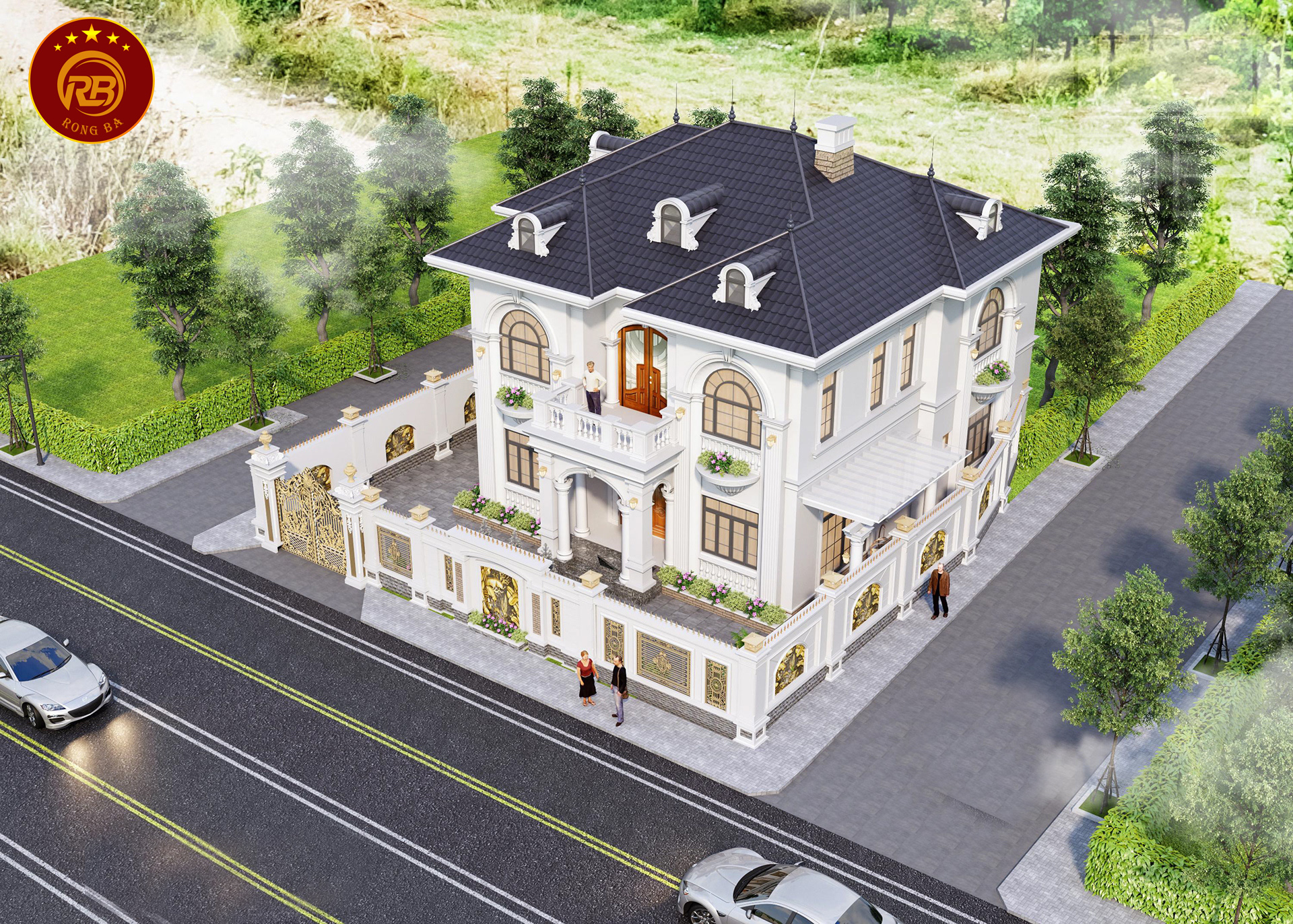 mẫu biệt thự 2 tầng tân cổ điển 2
