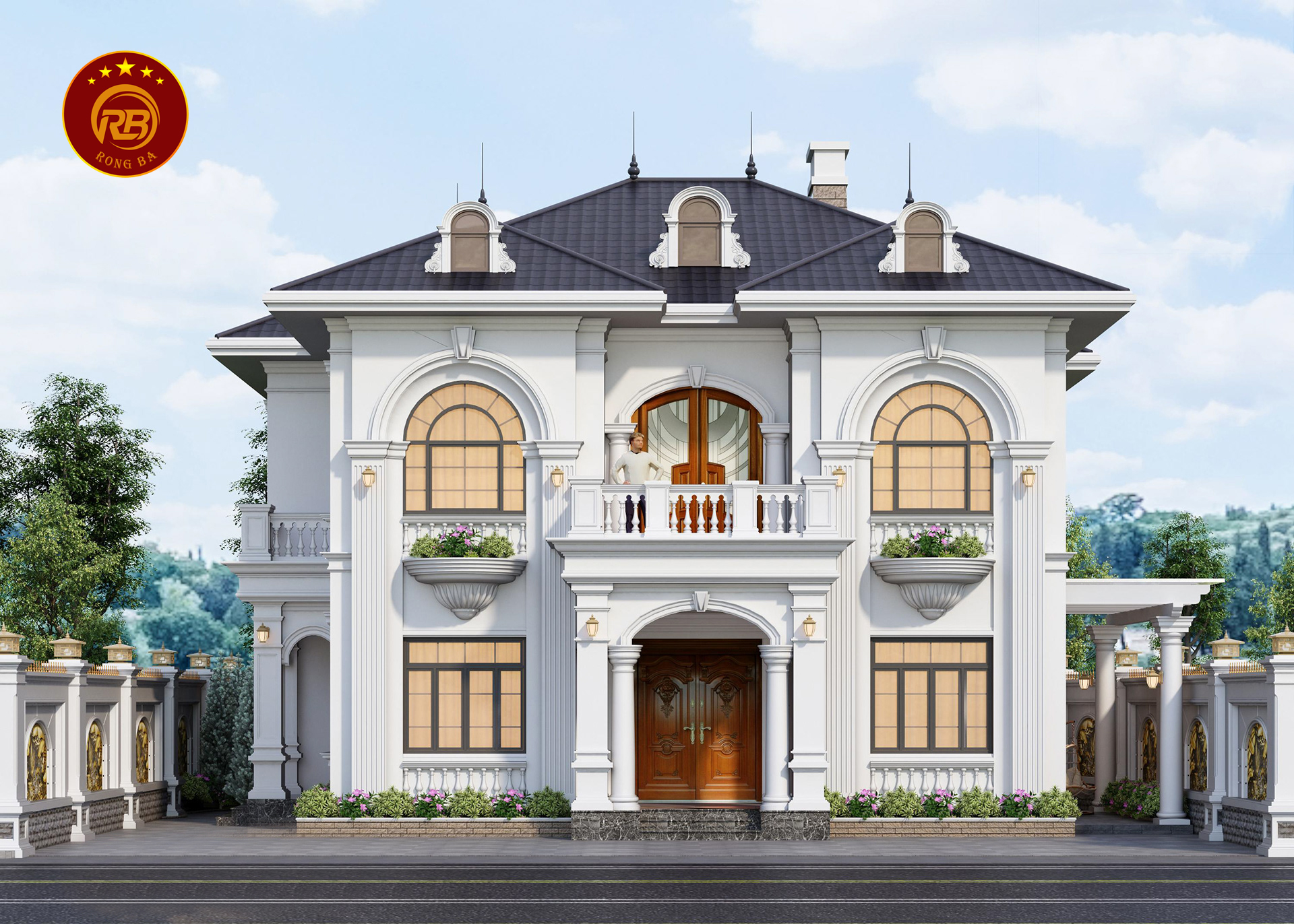 mẫu biệt thự 2 tầng tân cổ điển 3