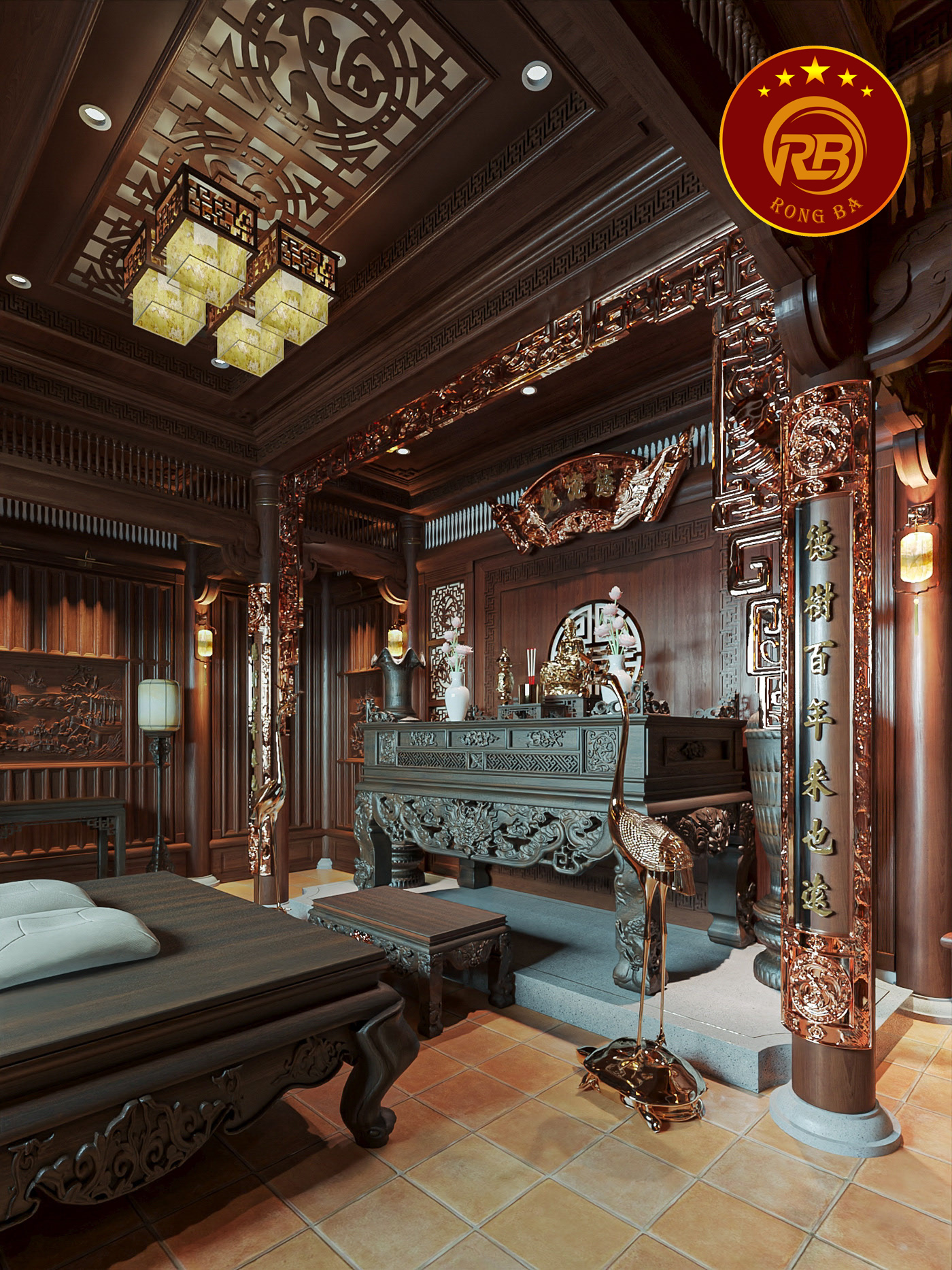 nội thất nhà thờ truyền thống việt nam 2