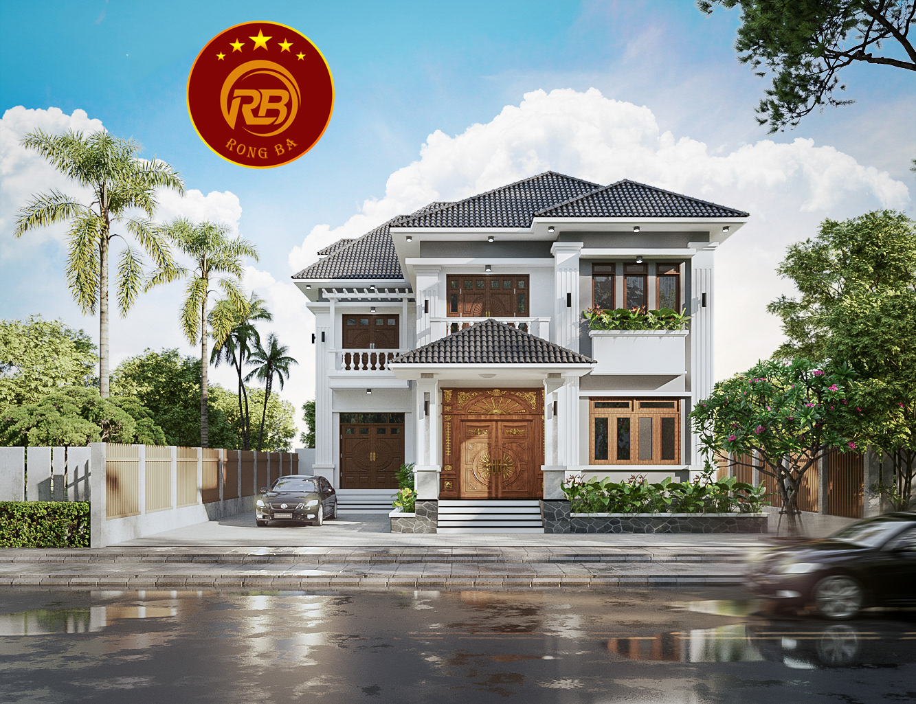 mẫu biệt thự 2 tầng