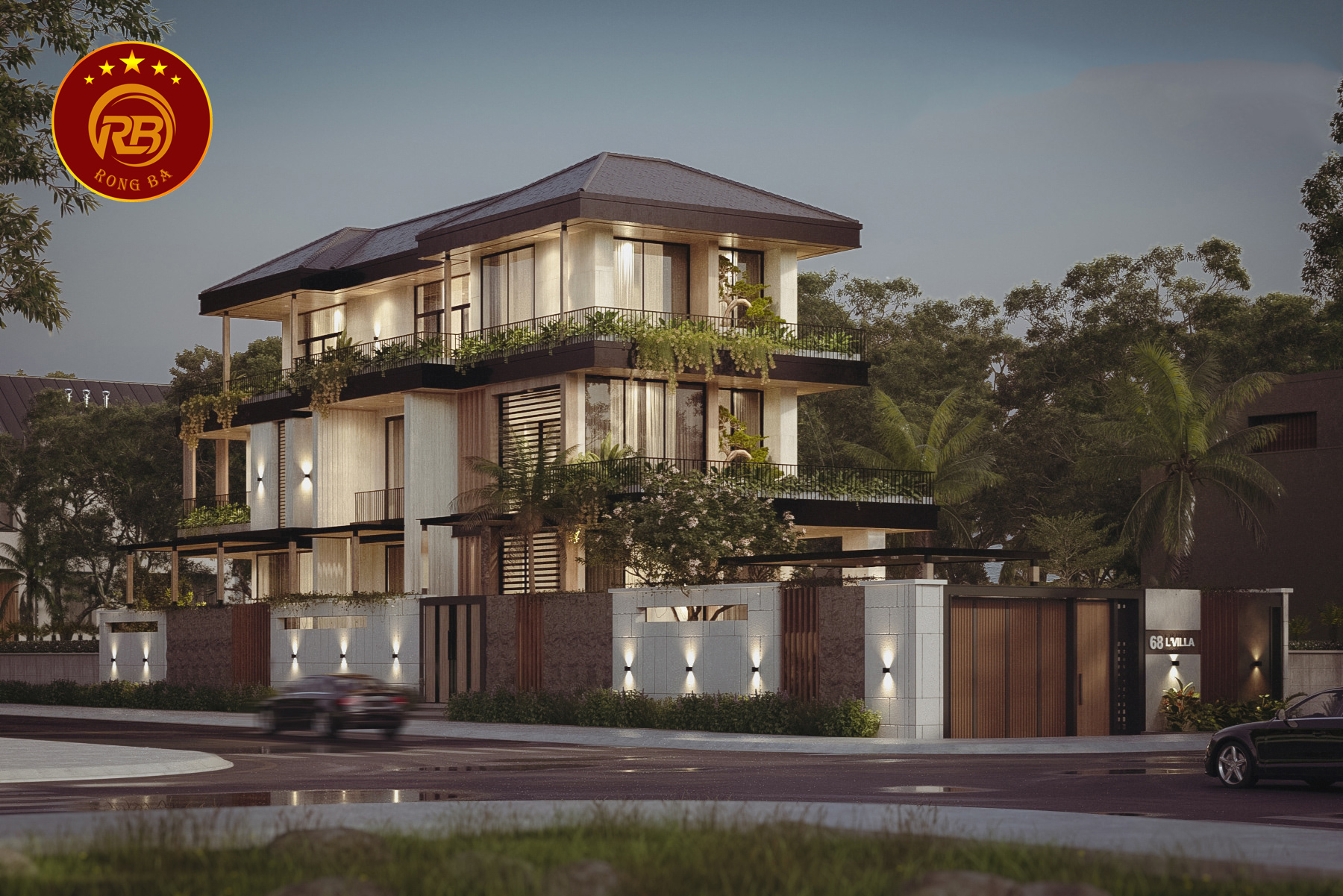 mẫu biệt thự đẹp 3 tầng 5