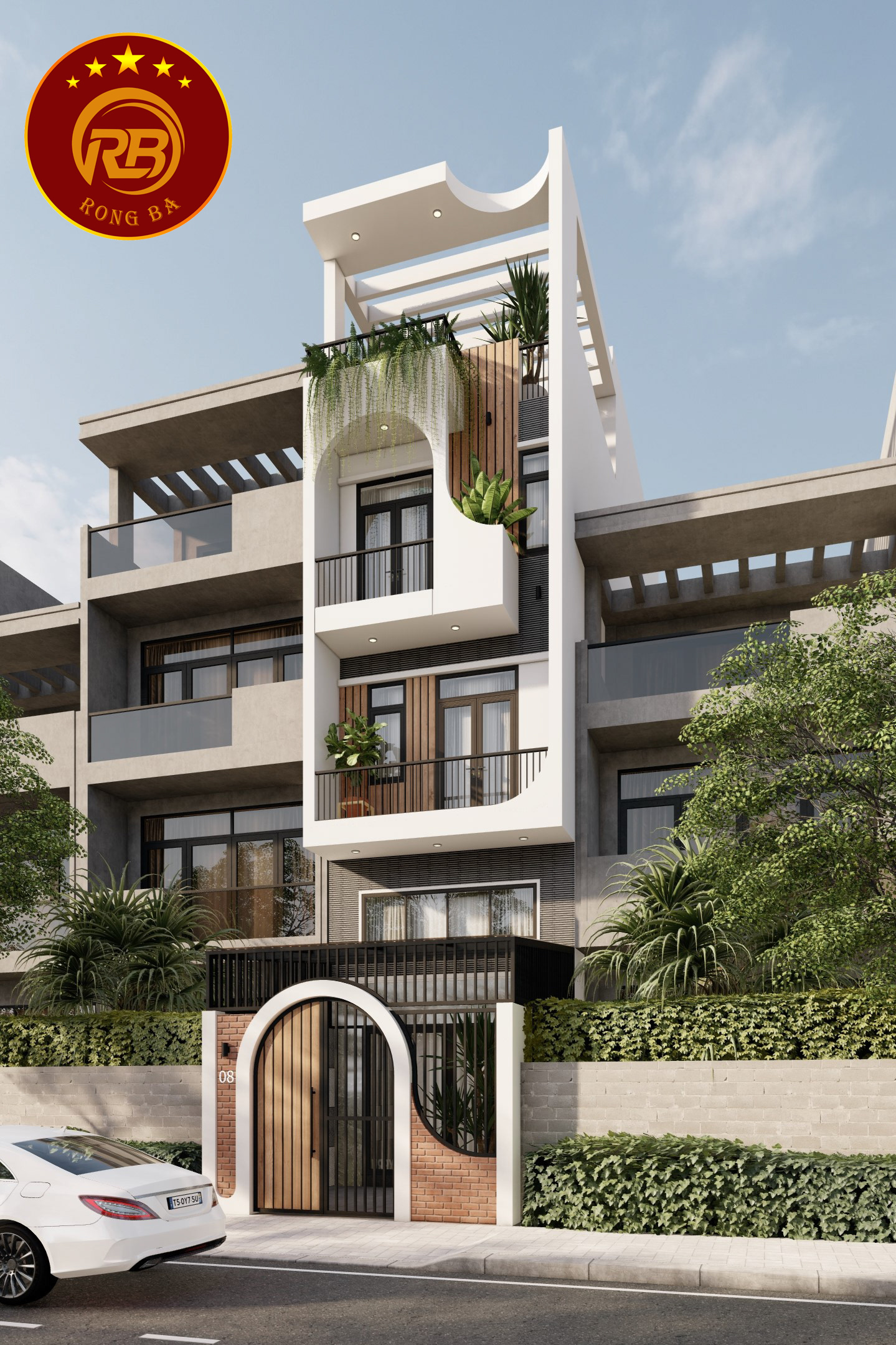 mẫu nhà 4 tầng mặt tiền 5m 2