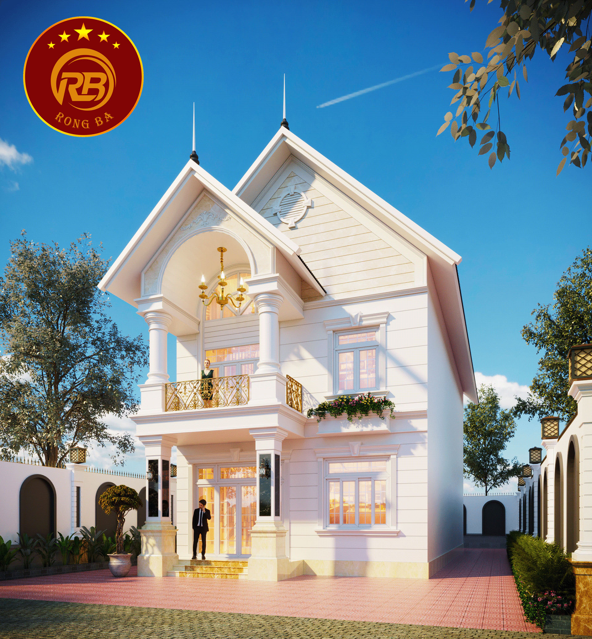 mẫu nhà biệt thự 2 tầng 1