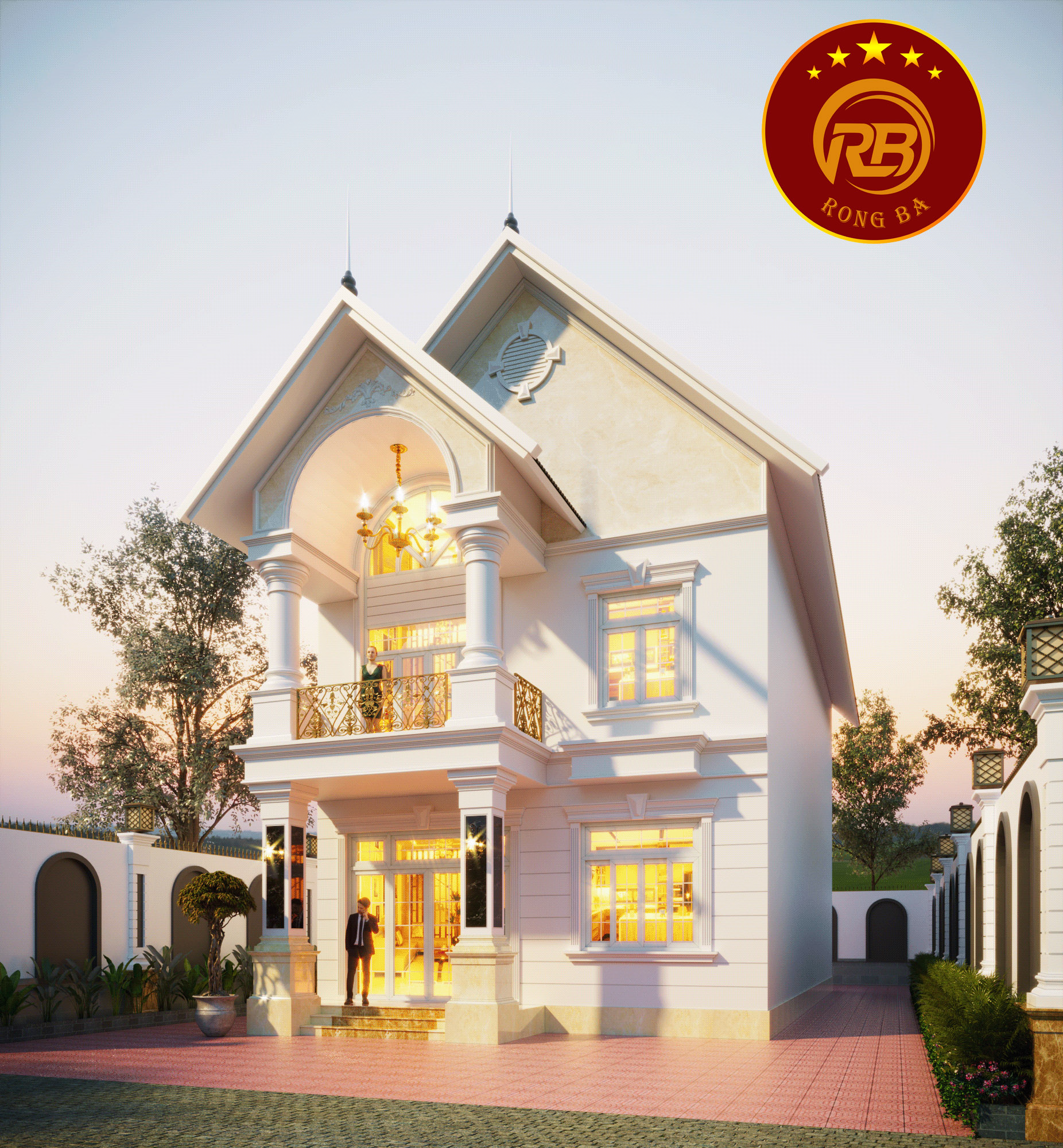 mẫu nhà biệt thự 2 tầng 3