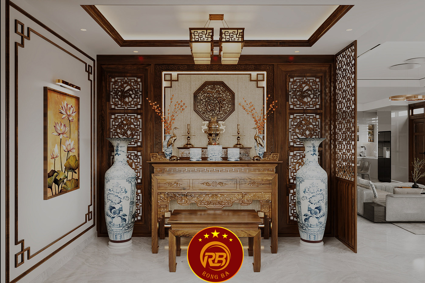 nội thất phòng thờ biệt thự 1