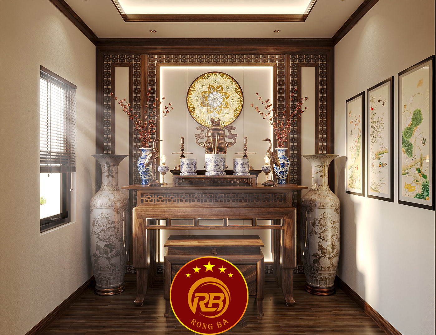nội thất phòng thờ biệt thự 2