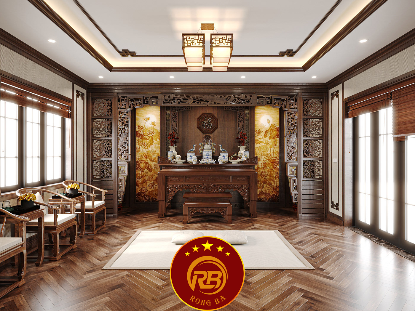 nội thất phòng thờ biệt thự