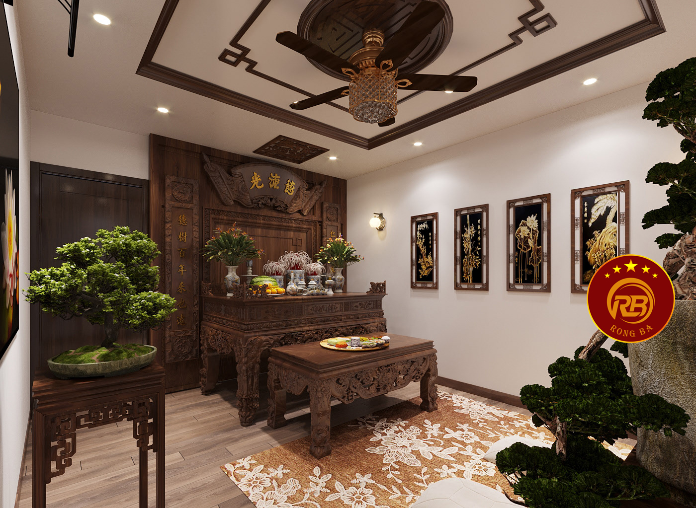 nội thất phòng thờ hậu giang 3