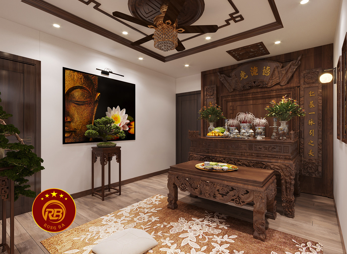 nội thất phòng thờ hậu giang 4
