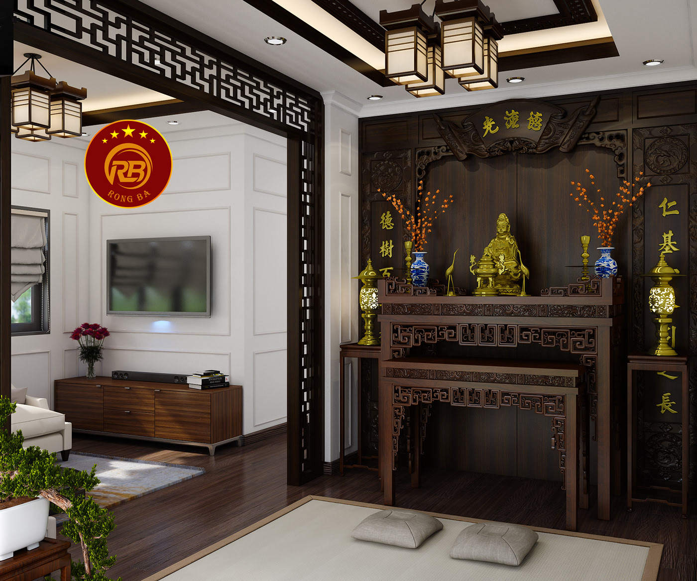 nội thất phòng thờ lào cai 1