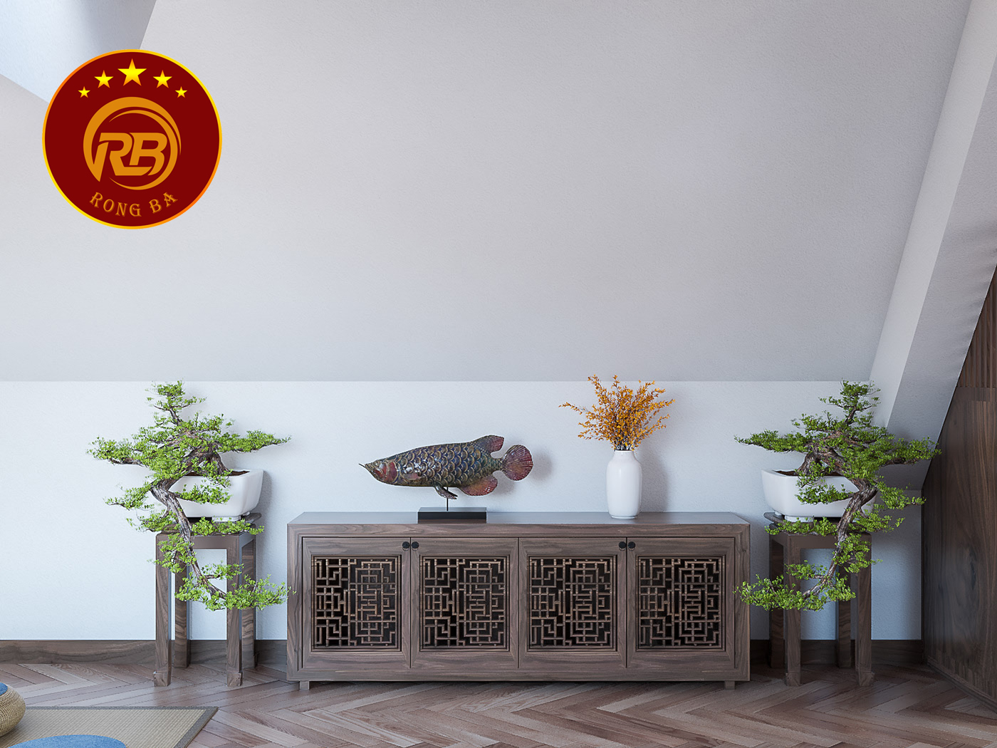 phòng thờ gỗ óc chó 2