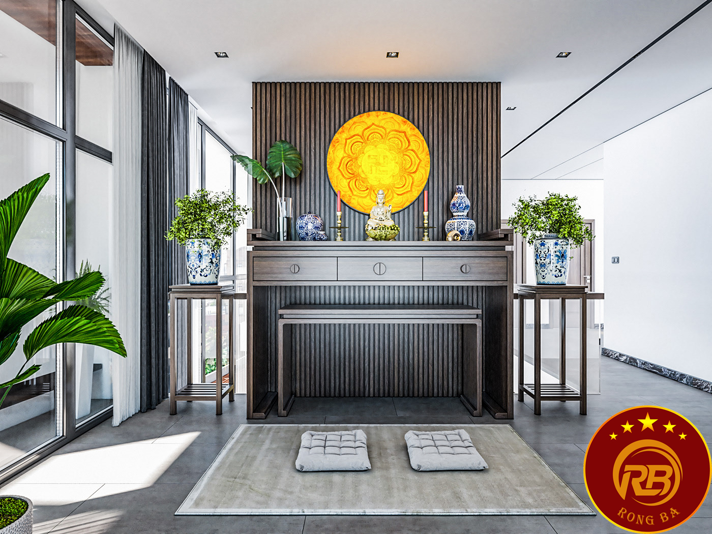 phòng thờ phong cách hiện đại