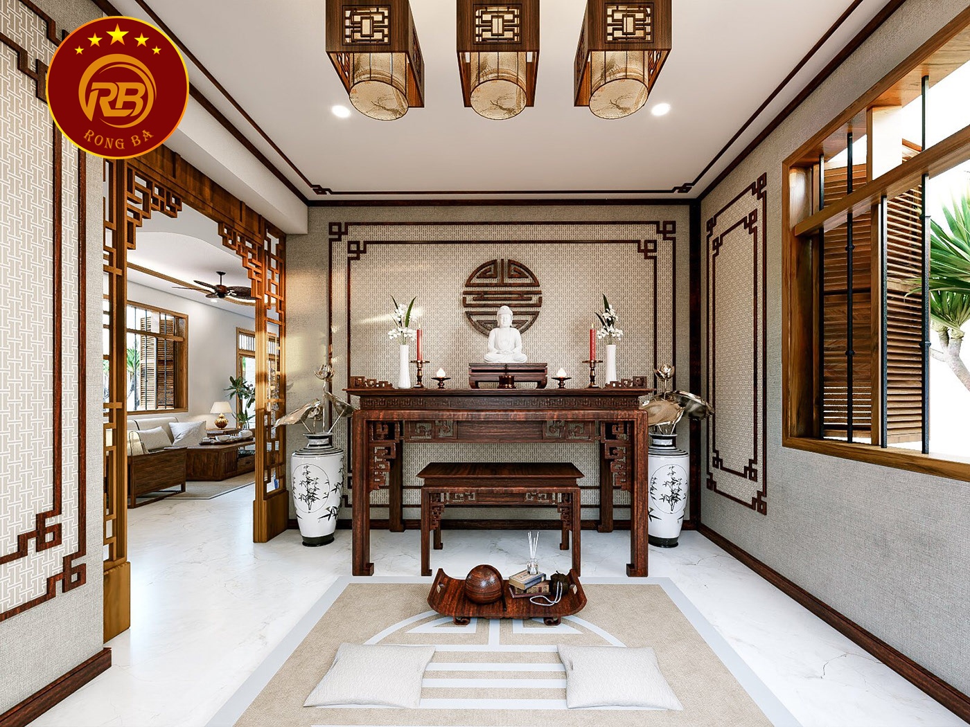 thi công phòng thờ tại bình thuận 1