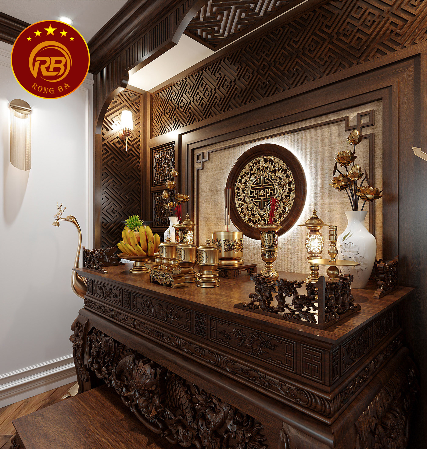 thi công phòng thờ tại đắk lắk 3