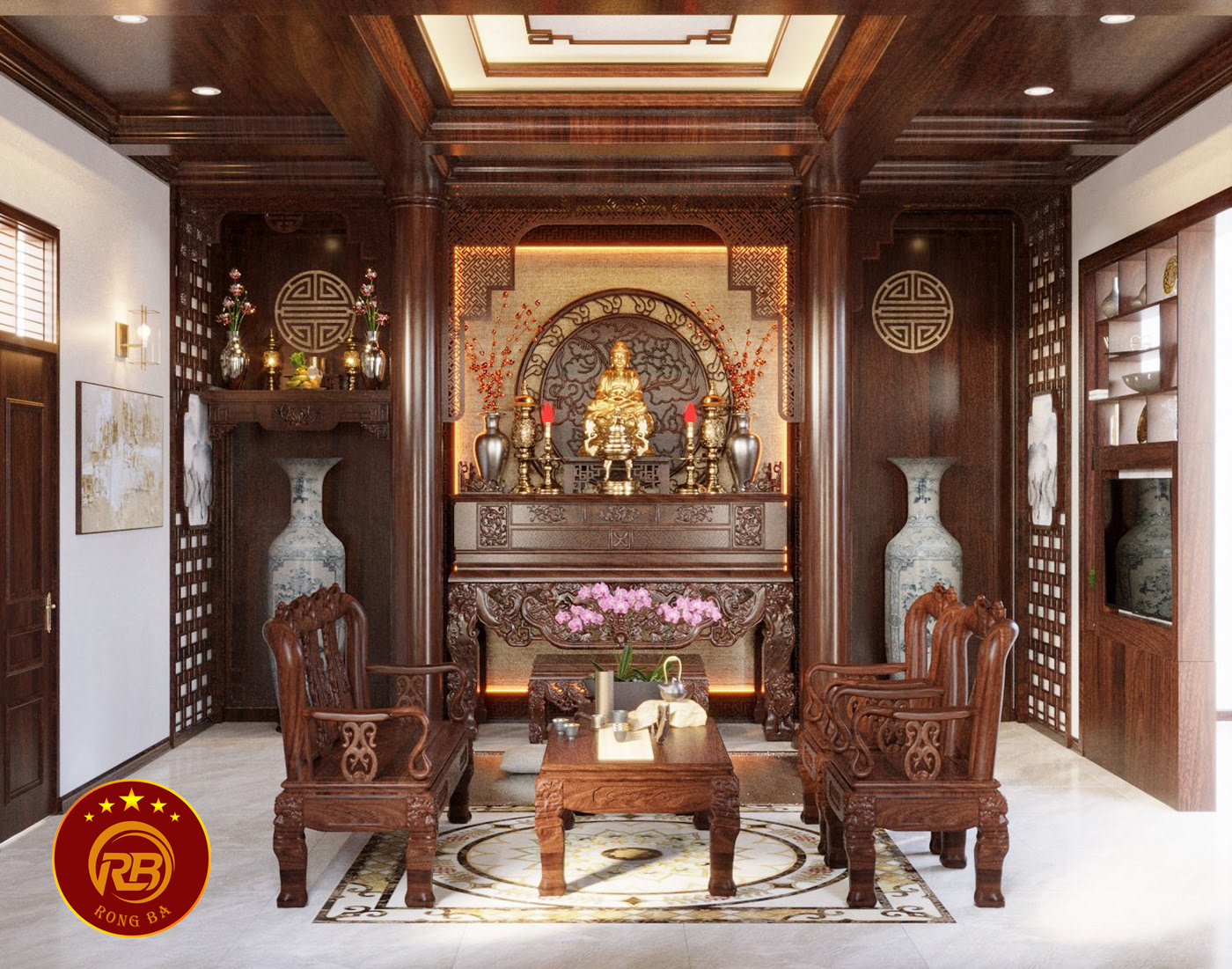 thi công phòng thờ tại đắk nông 3