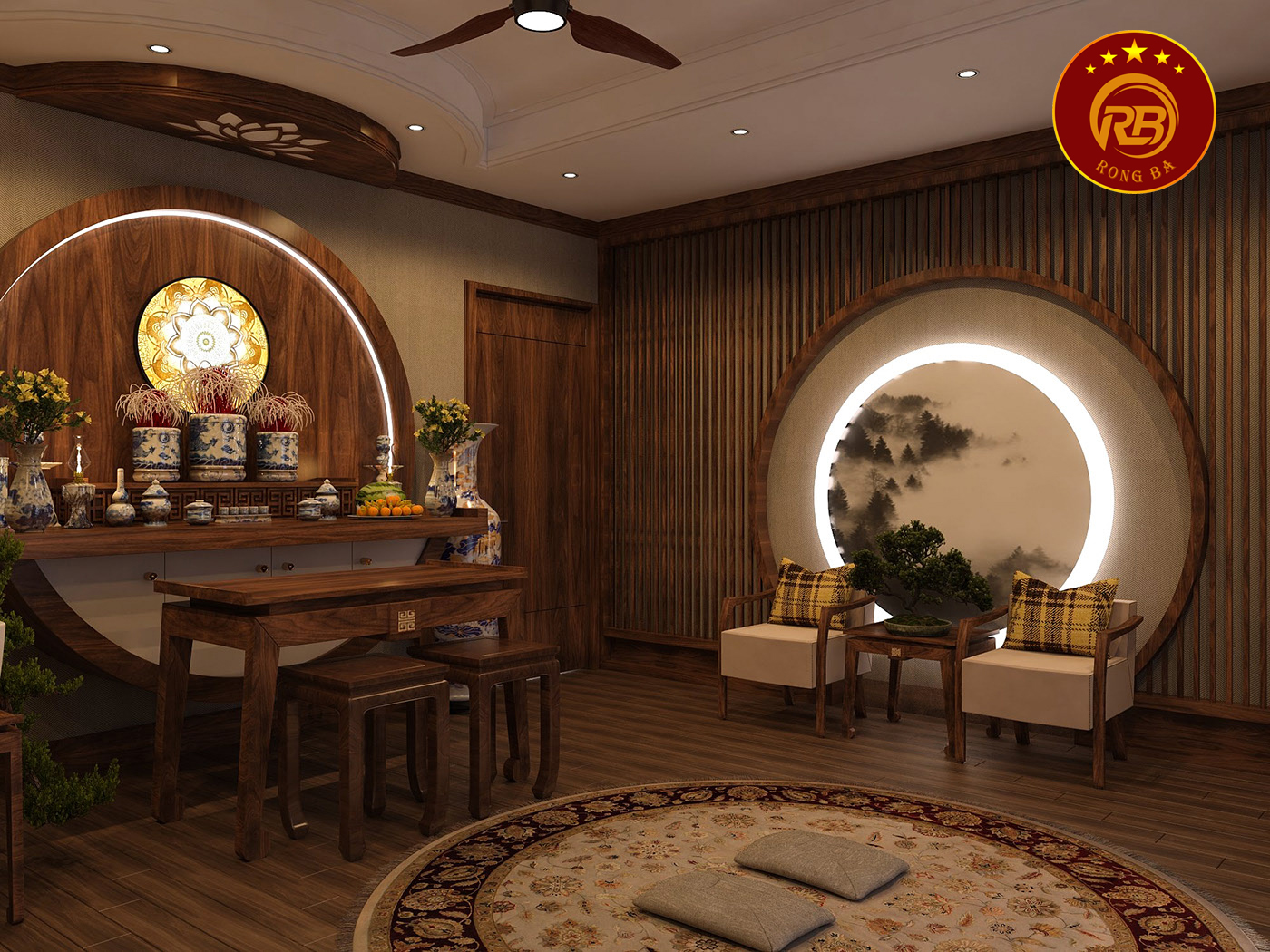 thi công phòng thờ tại điện biên 2
