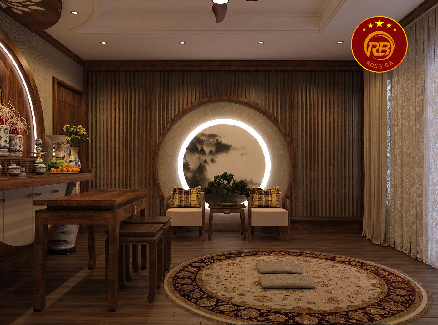 thi công phòng thờ tại điện biên 4