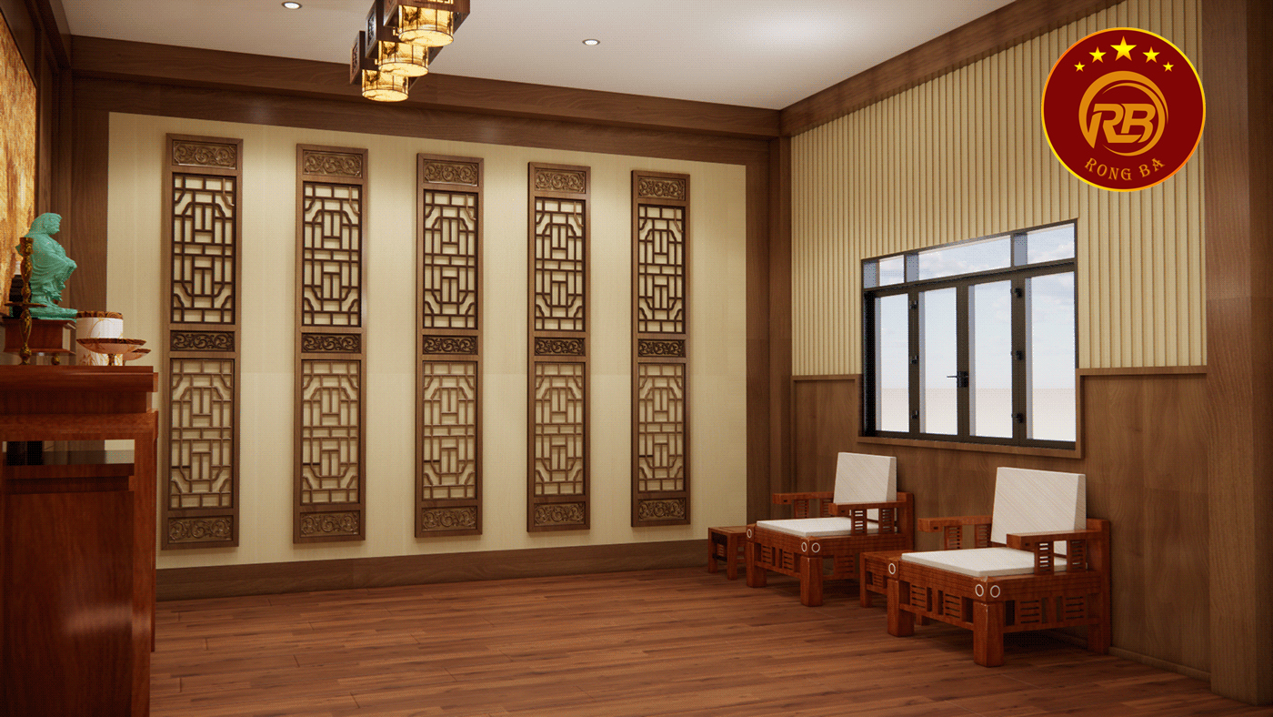 thi công phòng thờ tại gia lai 2