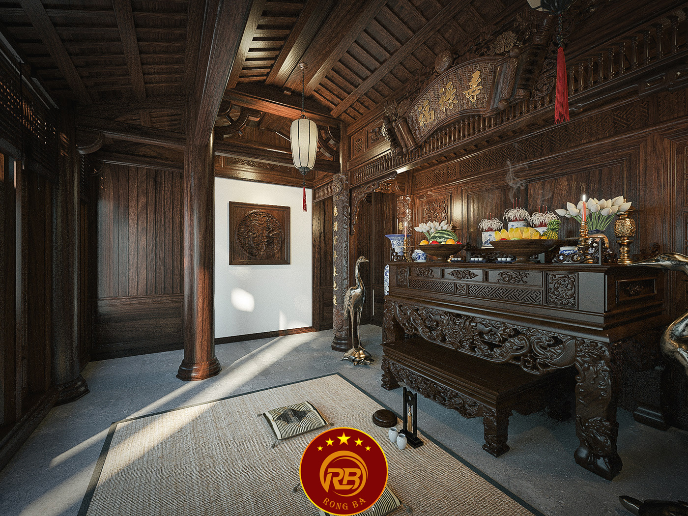 thi công phòng thờ tại hà giang 3