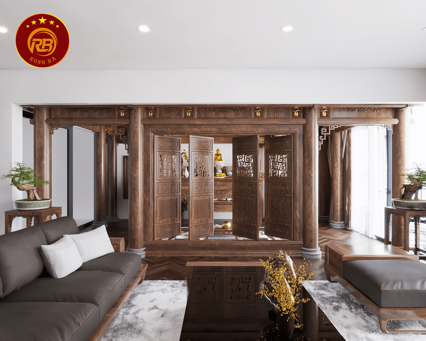 thi công phòng thờ tại hà nam 5