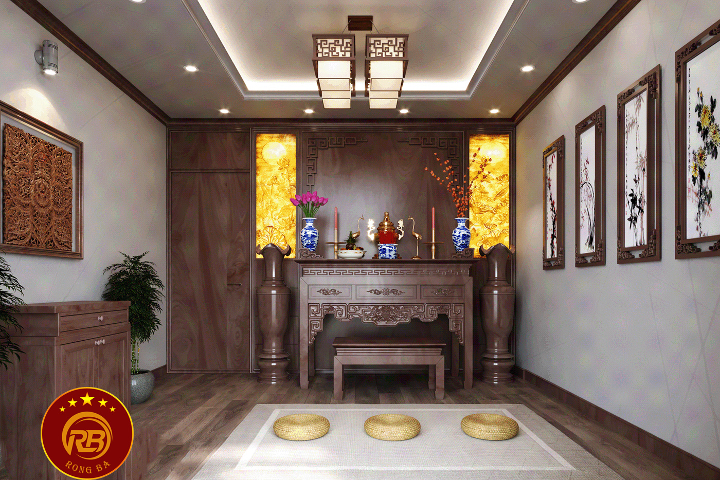 thi công phòng thờ tại hà nam