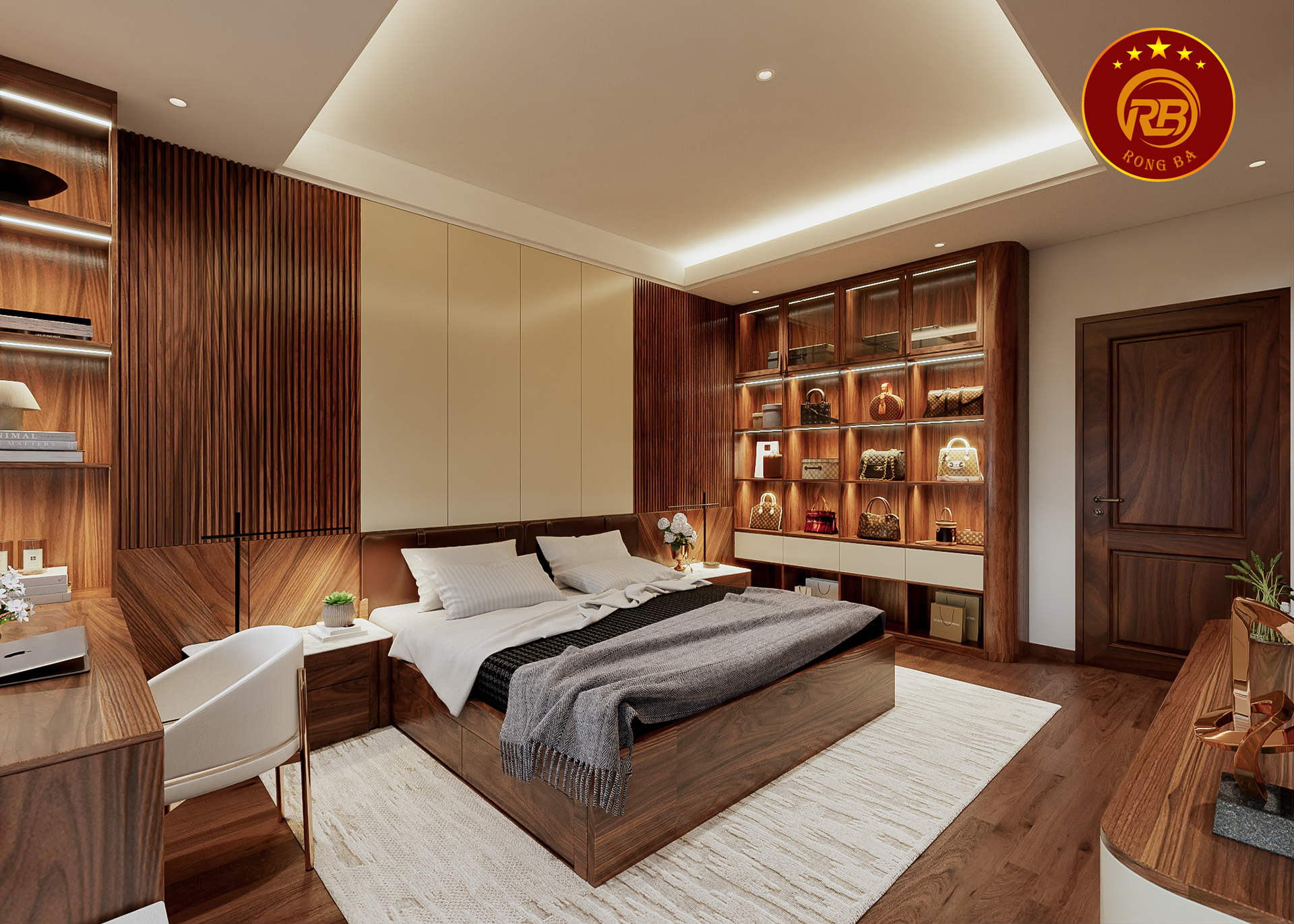 thiết kế nội thất phòng ngủ biệt thự