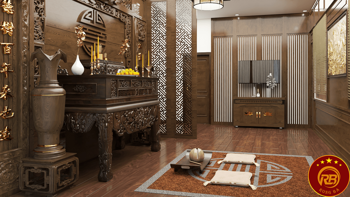 Thiết kế nội thất phòng thờ sang trọng 1