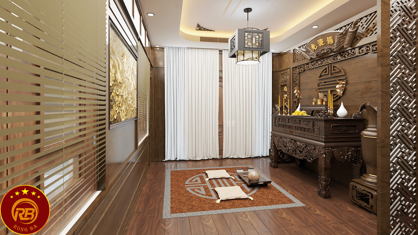 Thiết kế nội thất phòng thờ sang trọng 2