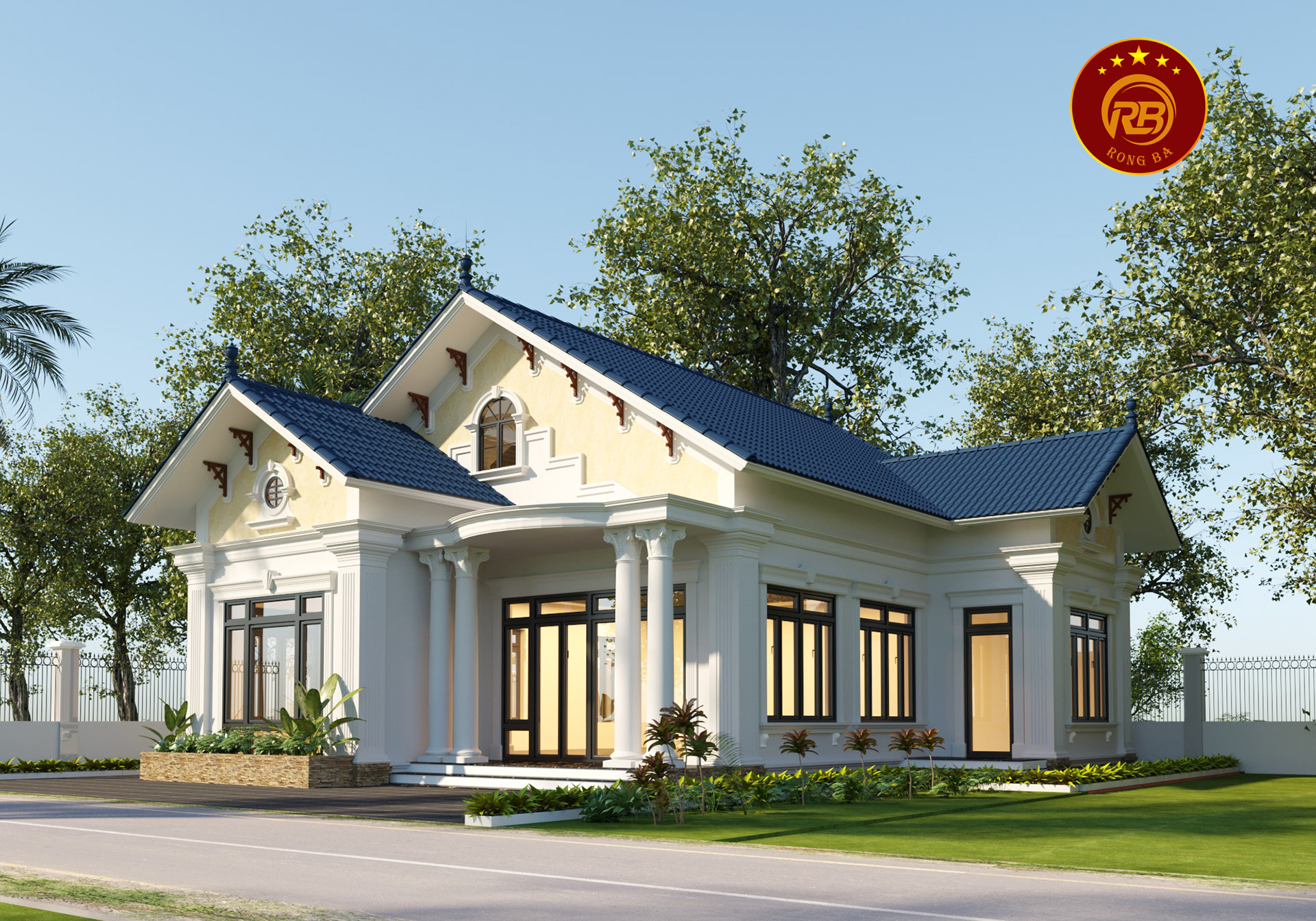 nhà mái thái 4 phòng ngủ 1 phòng thờ