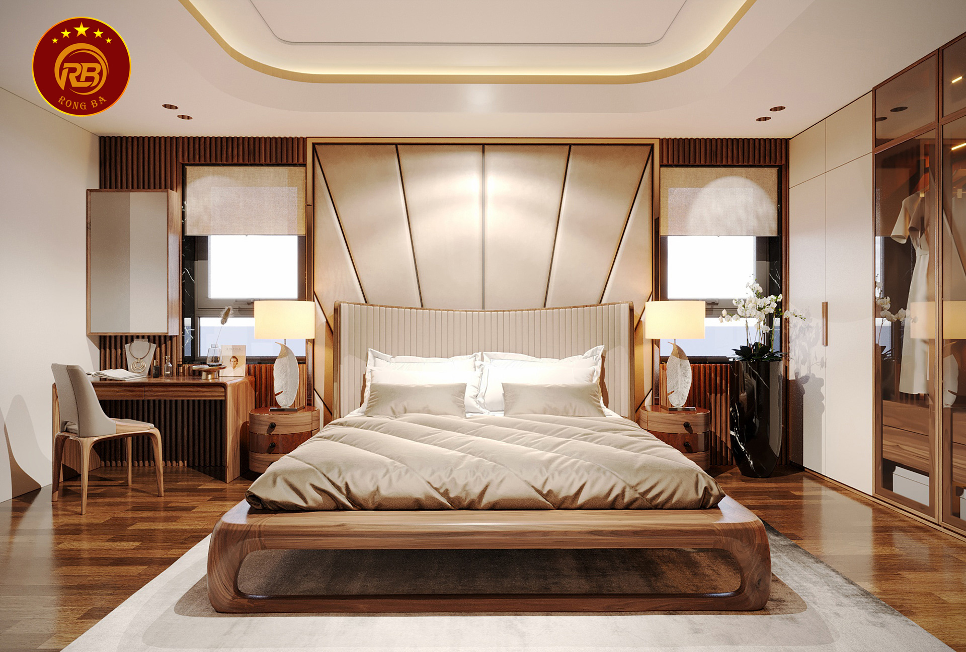 bàn trang điểm gỗ óc chó 13